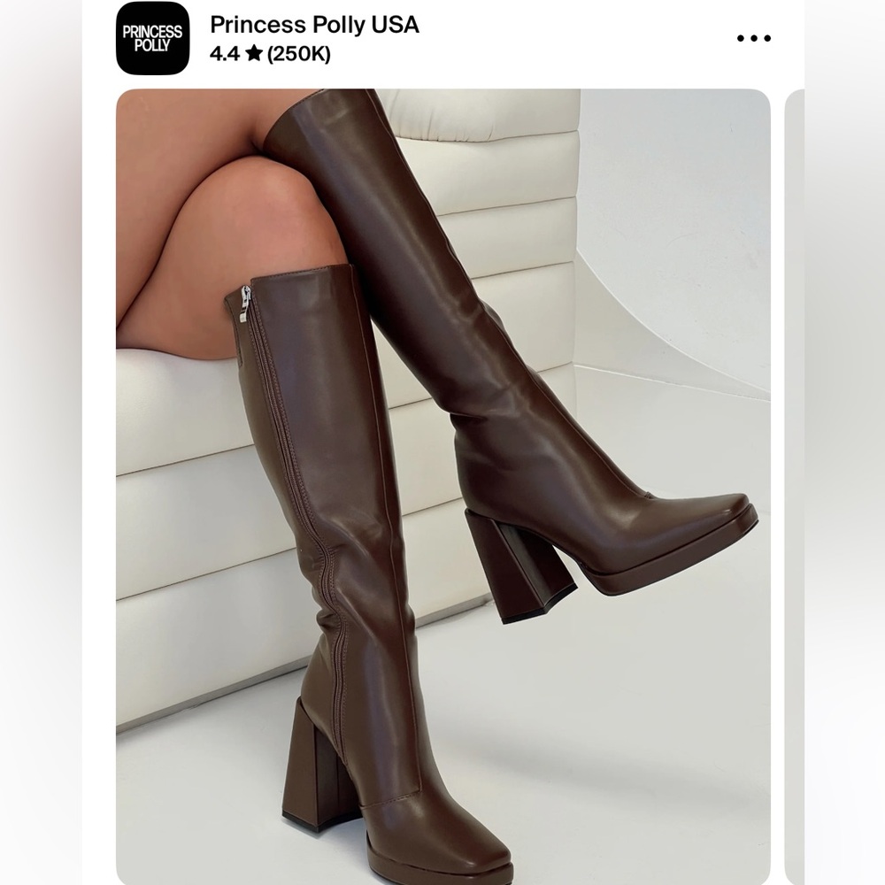 Princess Polly Tall Brown Boots
